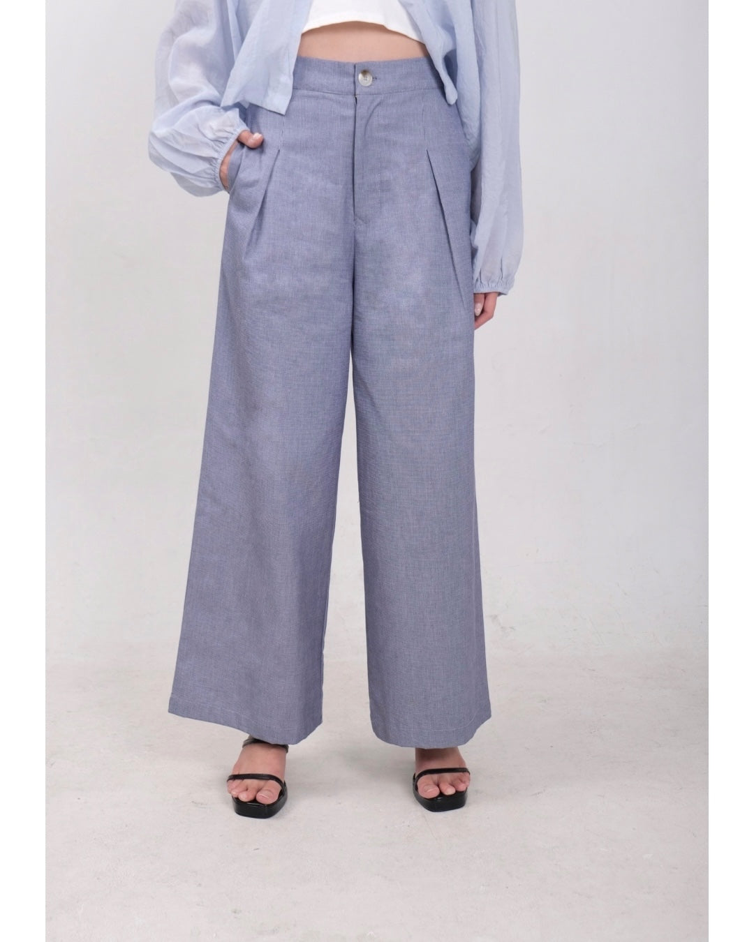 CARLA - GIA FLARE PANT / CELANA KATUN MOTIF KOTAK