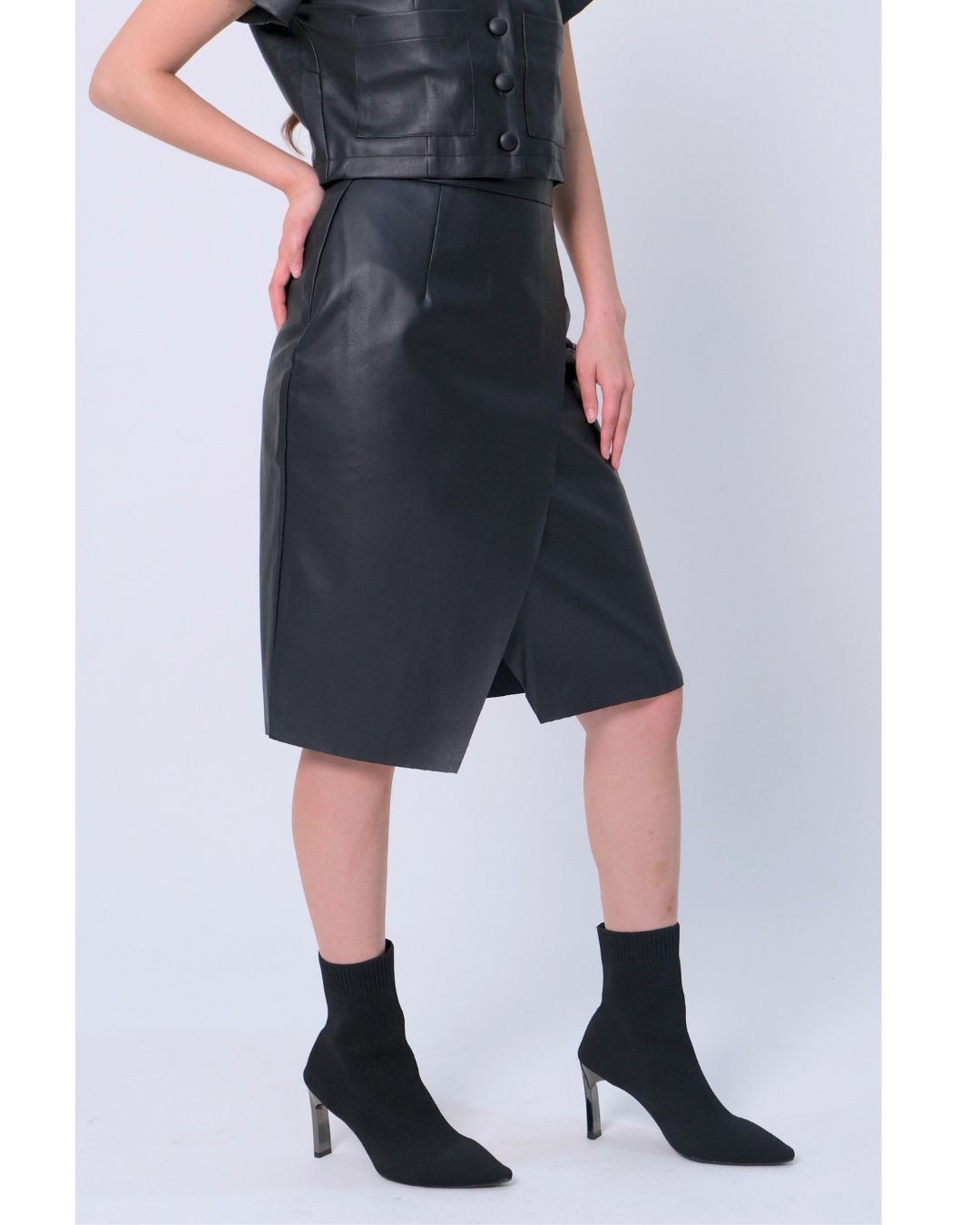 CARLA - 58075 KIARA FAUX LEATHER SKIRT ROK SPAN KULIT