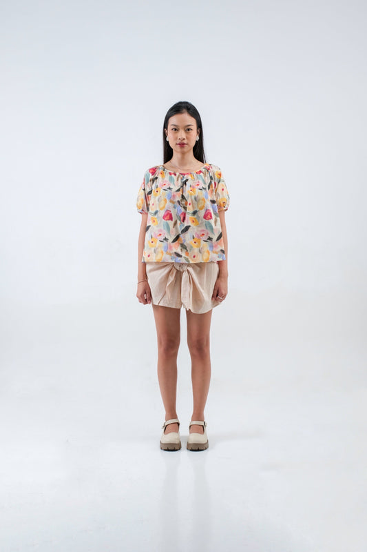 CARLA  - 663 HAZEL COTTON PRINT BLOUSE