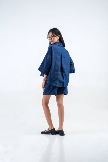 CEE - 31530 HARIET DENIM OVERSIZE BLOUSE