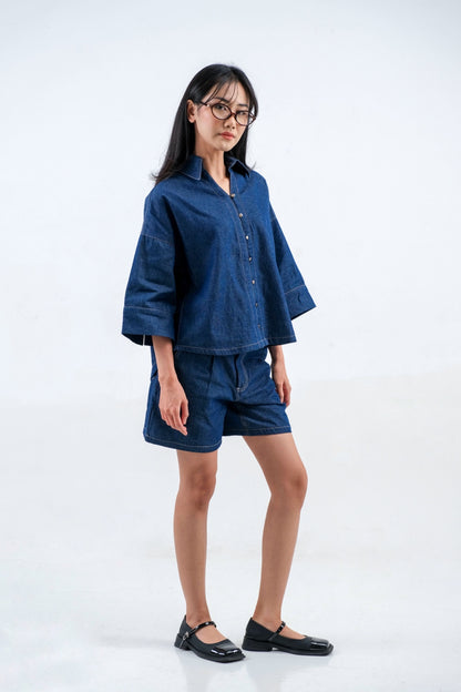 CEE - 31530 HARIET DENIM OVERSIZE BLOUSE