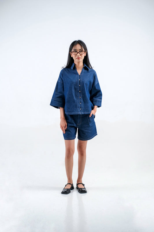 CARLA - 31531 HETY DENIM BERMUDA PANTS