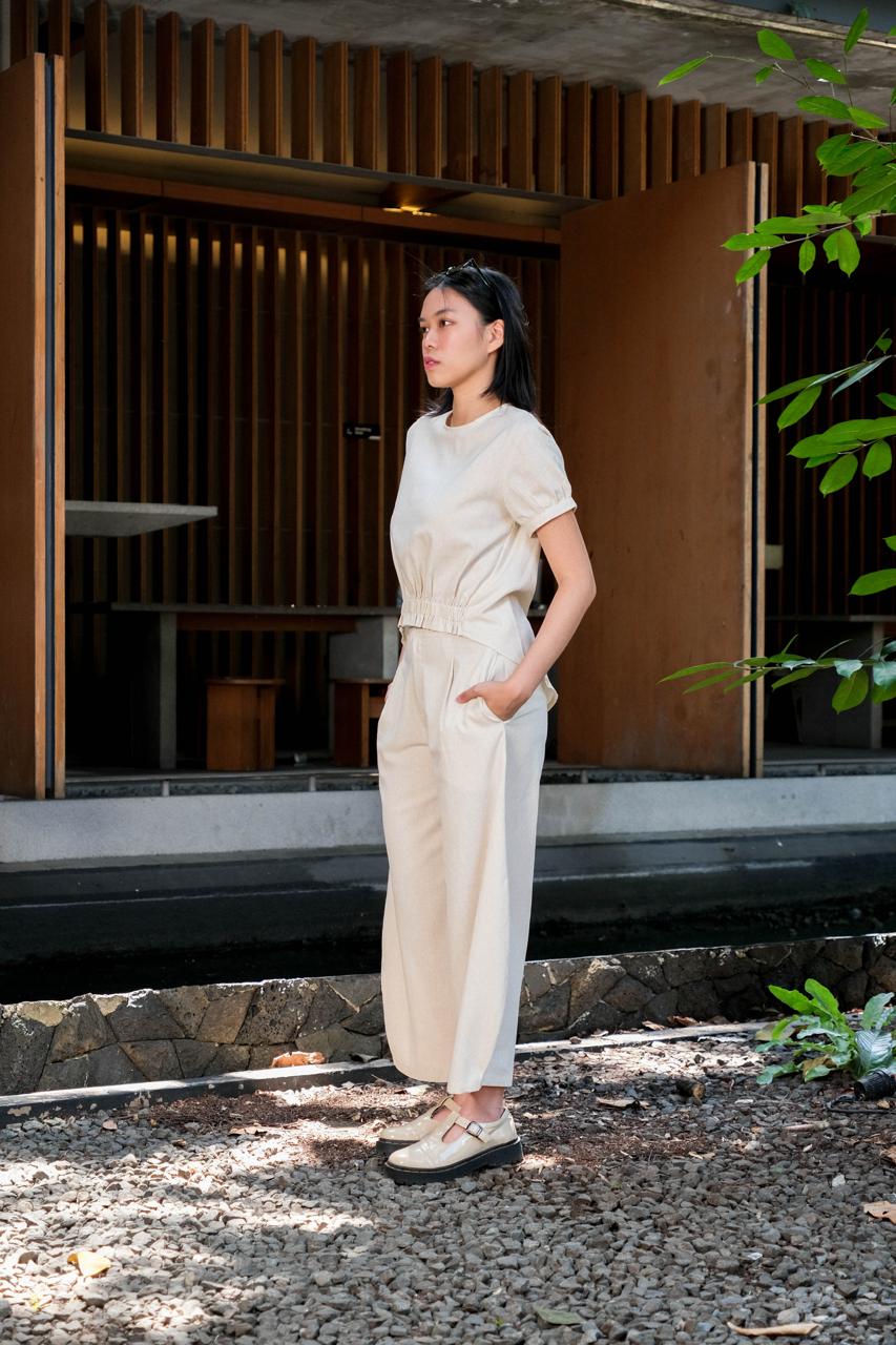 CARLA - 18051 ISRA LINEN BAREL PANT