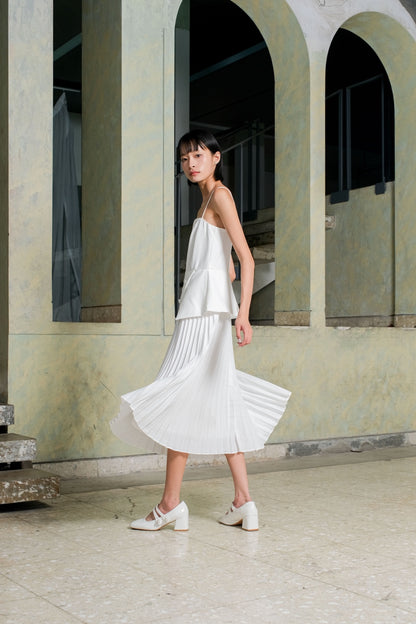 LEAF - 18031 ICHEL PLITTED DRESS