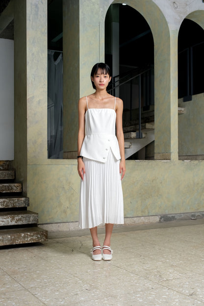 LEAF - 18031 ICHEL PLITTED DRESS