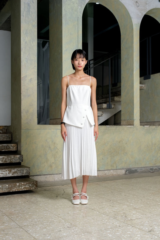 LEAF - 18031 ICHEL PLITTED DRESS