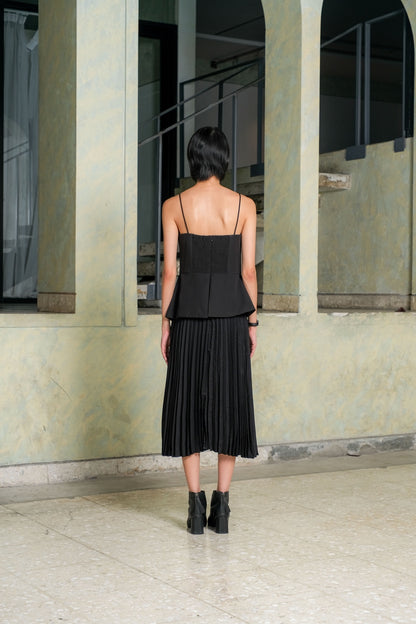 LEAF - 18031 ICHEL PLITTED DRESS