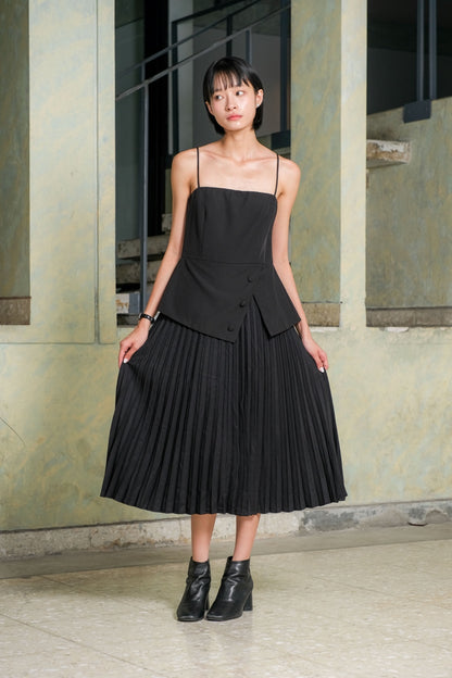 LEAF - 18031 ICHEL PLITTED DRESS