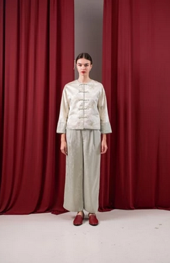 LOYCE TEXTURE SATIN OUTER OR BLOUSE / Atasan Saku Depan