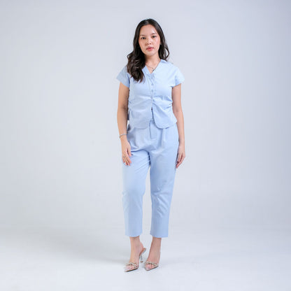 CARLA - CAITHLEEN BLOUSE / Atasan Lengan Pendek Katun Polyester