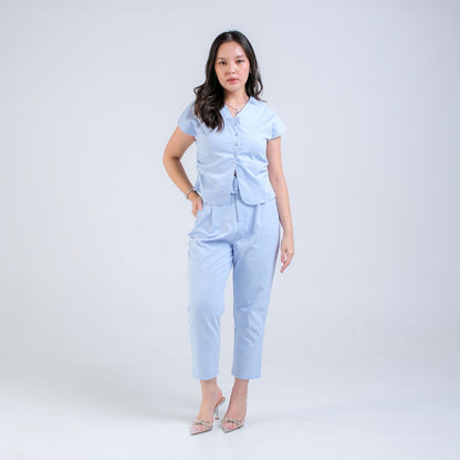 CARLA - BIANCA PENCIL PANT WITH BELT / Celana 7/8 Bahan Katun Polyester