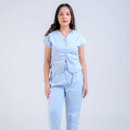 CARLA - CAITHLEEN BLOUSE / Atasan Lengan Pendek Katun Polyester