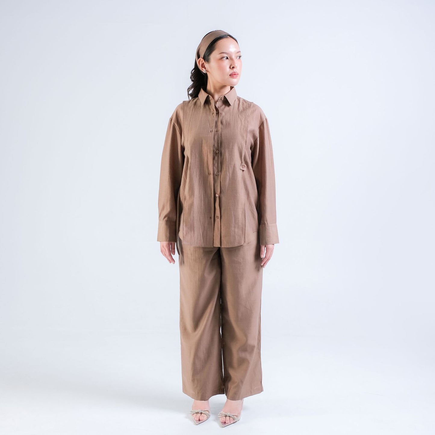 CARLA - CIARA COTTON SILK FLARE PANT / Celana Panjang Pocket Samping