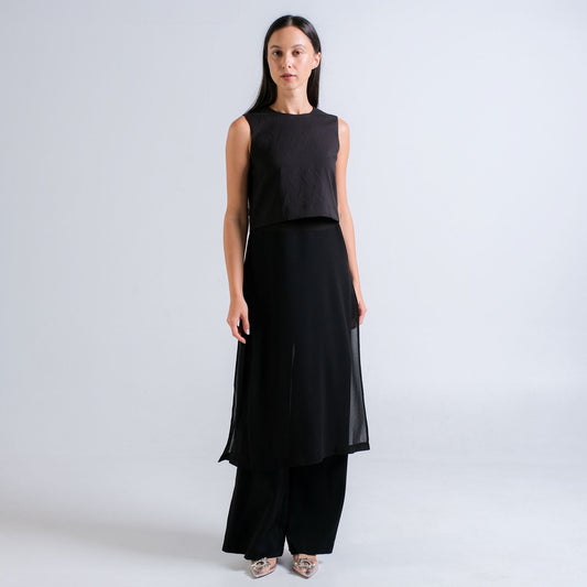 CARLA - BEVERLY TUNIC BLOUSE / Tunic  Texture Catton Jaqard & Sifon Silk